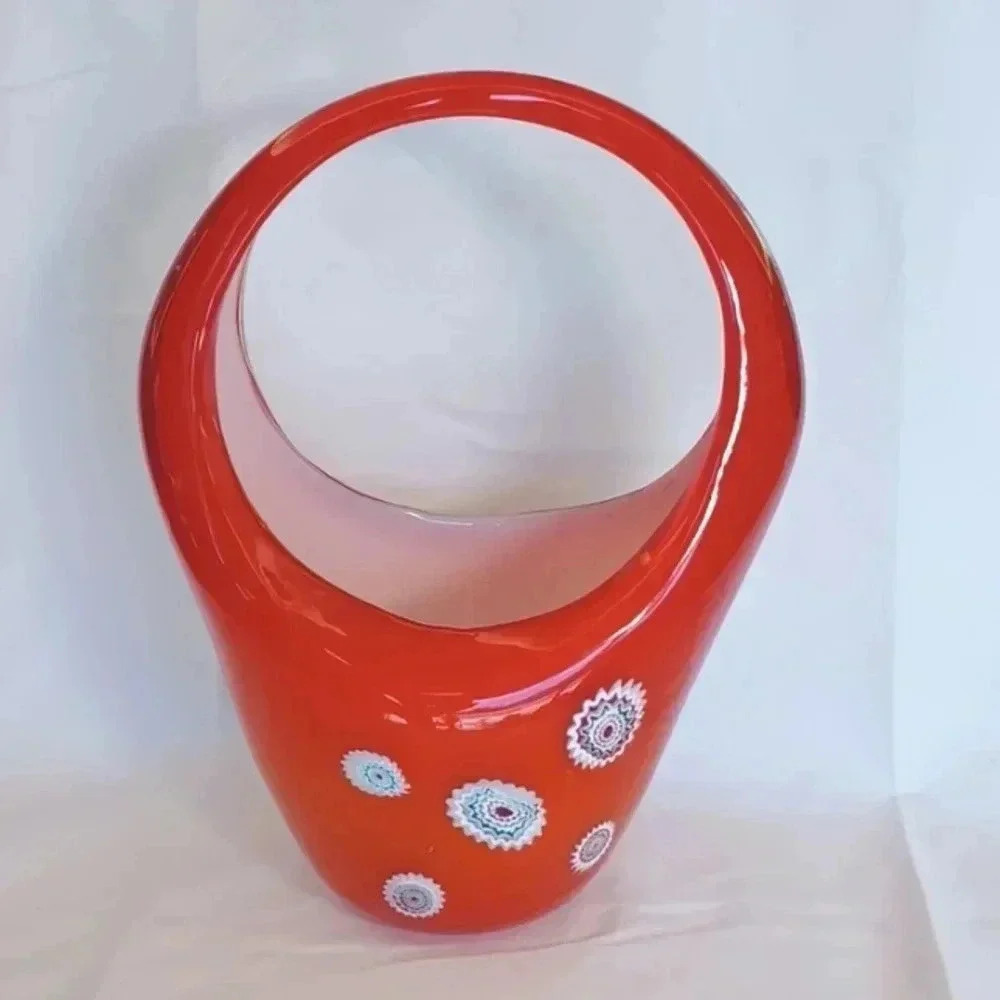 Vintage Mcm Murano Glass Basket